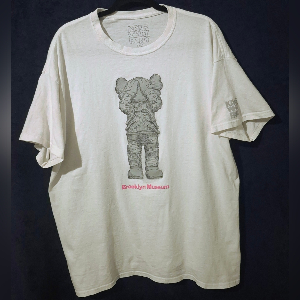 KAWS White and Pink Graphic Tee